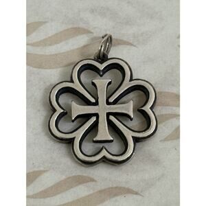 James Avery Sterling Silver Retired Hearts & Cross Pendant
